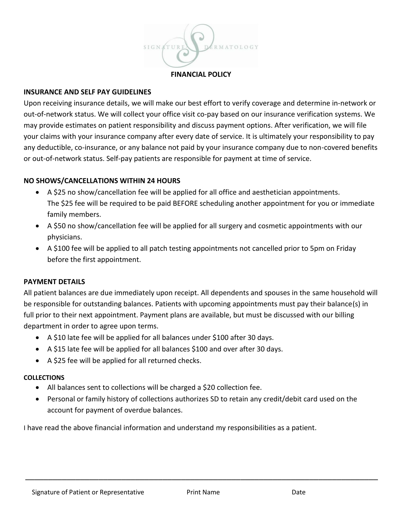 New Patient Paperwork | Signature Dermatology